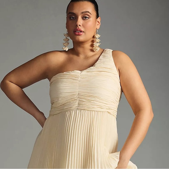 Anthropologie Forever That Girl One-Shoulder Pleated Maxi Dress - Picture 9 of 13